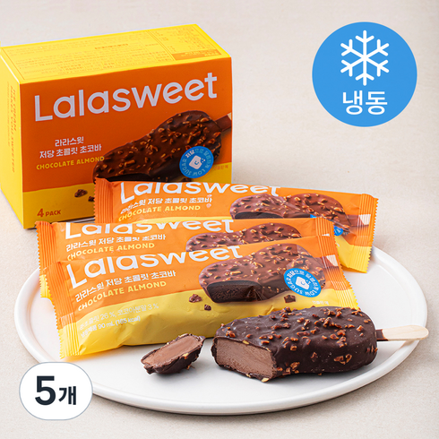 라라스윗 저당 초콜릿 초코바 4p (냉동), 360ml, 5개