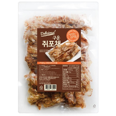 삼천포 건어포 세트 - 해맑은푸드 구운 쥐포채, 400g, 1개