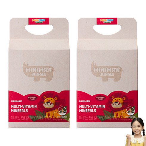 미니막스 정글 멀티비타민 미네랄 딸기맛 120g, 30정, 2개