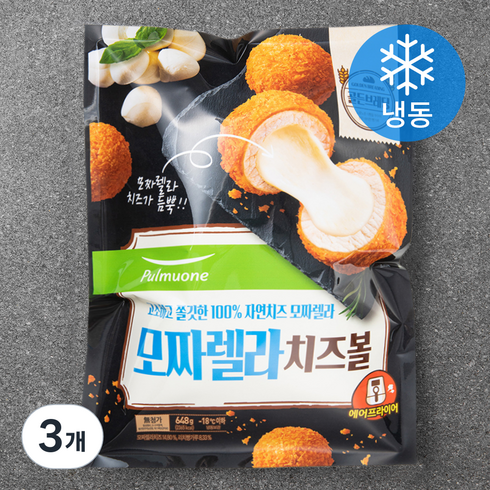 풀무원 모짜렐라 치즈볼 18알 (냉동), 648g, 3개