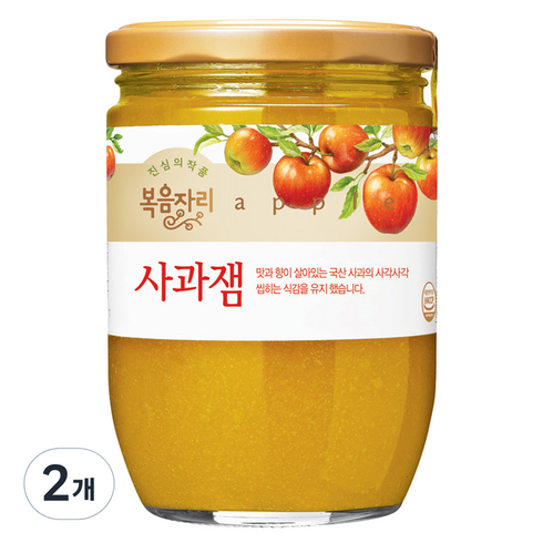 사과쨈 - [복음자리] 과일잼(사과잼), 620g, 2개