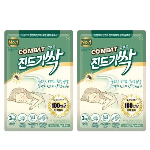 컴배트 진드기싹 시트 4p, 60g, 2개