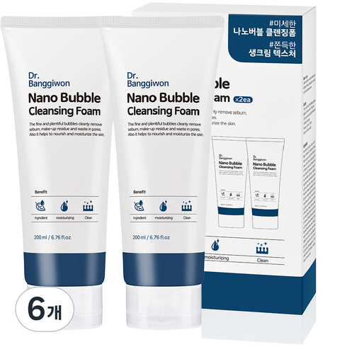 닥터방기원 나노 버블 클렌징폼, 200ml, 6개
