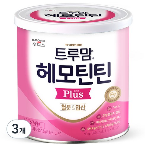 후디스헤모틴틴 - 일동후디스 트루맘 헤모틴틴 플러스 유아 철분, 90g, 3개