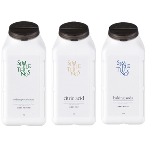 심플띵즈 프리미엄 가루 베이킹소다 550g + 구연산 400g + 과탄산소다 450g 세트, 1세트