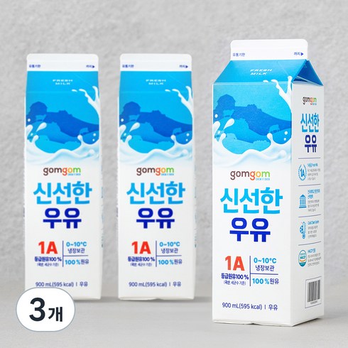 곰곰 신선한 우유, 900ml, 3개
