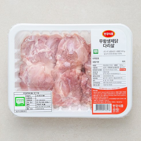 한강식품 무항생제 인증 닭다리살 (냉장), 500g, 1개