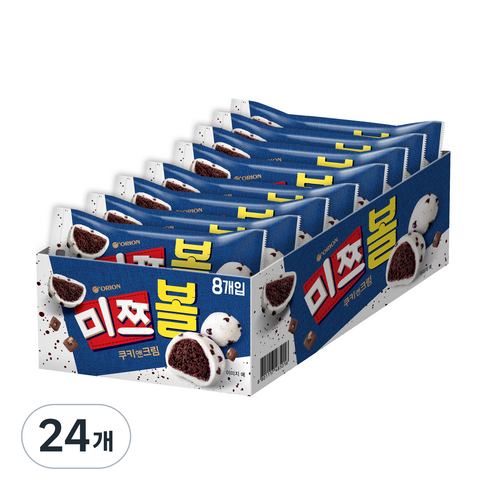 오리온 미쯔볼 쿠키앤크림 과자, 42g, 24개