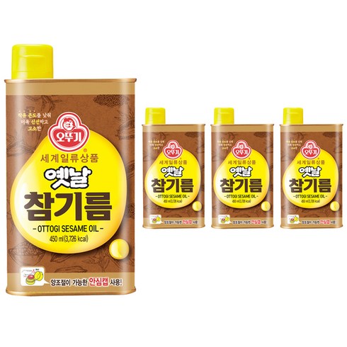 오뚜기 옛날 참기름 450ml, 4개