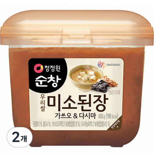 대상 청정원 미소된장 가쓰오&다시마, 450g, 2개