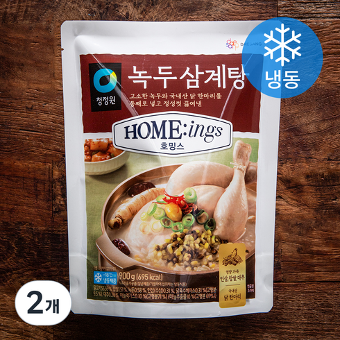 녹두삼계탕 - 청정원 호밍스 녹두 삼계탕 (냉동), 900g, 2개