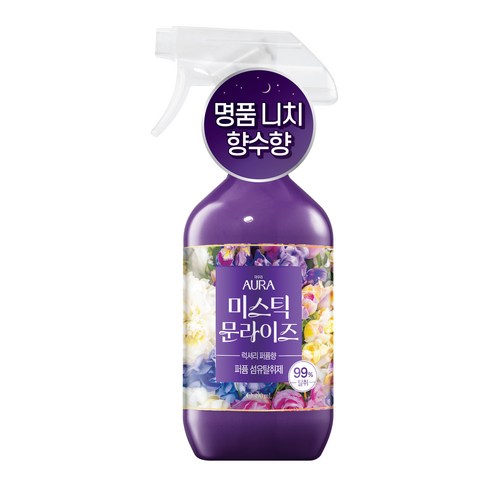 탈취제 - AURA 퍼퓸 섬유탈취제 미스틱 문라이즈 본품, 1개, 490ml