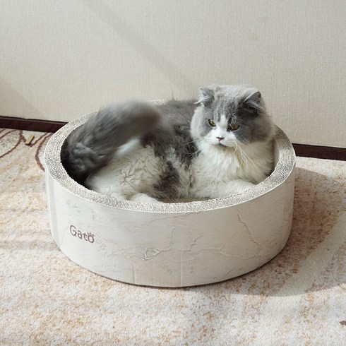 고양이 원형 대형 스크래처 - 가또 머디 킹써클 원형 고양이 스크래쳐 특대 48cm, 혼합색상, 1개