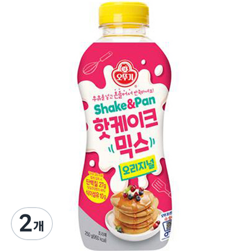 오뚜기 쉐이크 앤 팬 핫케이크믹스 오리지널, 250g, 2개