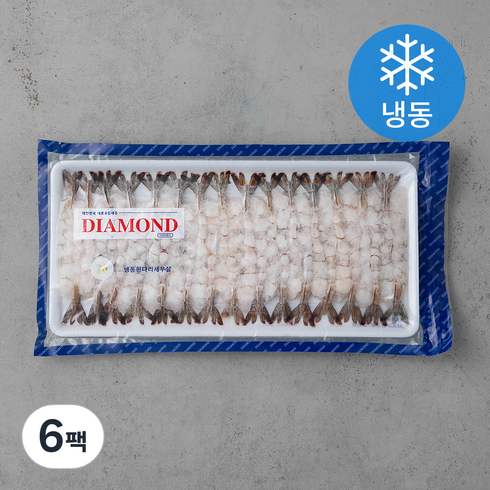 다이아몬드 냉동 흰다리 새우살 30마리 (냉동), 300g, 6팩