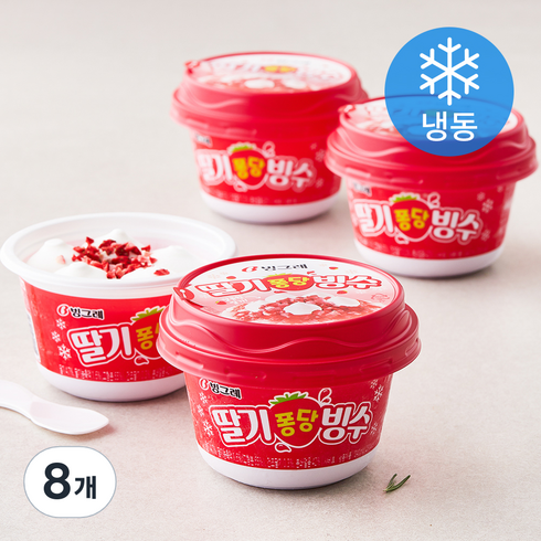 이디야빙수 - 빙그레 딸기퐁당빙수 (냉동), 240ml, 8개