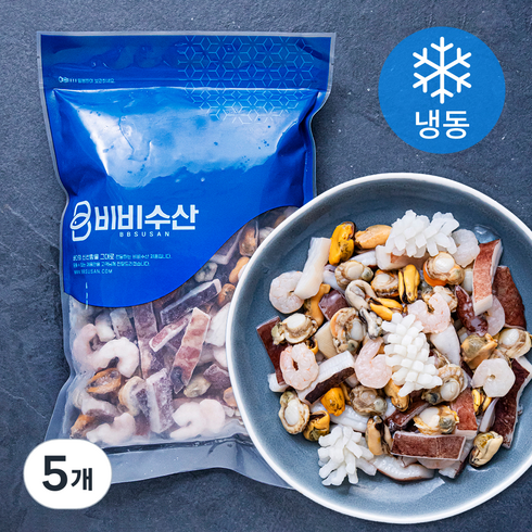 팔보채5세트(해물모듬소스총2.85kg - 비비수산 깔끔하고 간편한 해물모둠 (냉동), 5개, 600g