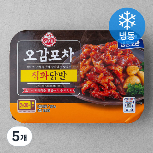 오뚜기 오감포차 직화닭발 (냉동), 150g, 5개