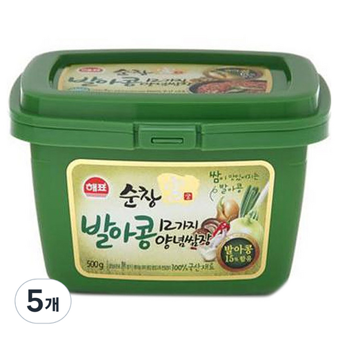 해표 순창궁 발아콩 12가지 양념쌈장, 500g, 5개
