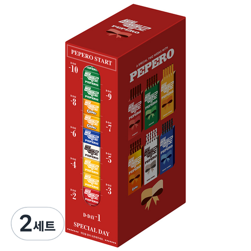 롯데웰푸드 오리지날 빼빼로 54g x 3p + 아몬드 빼빼로 37g x 3p + 초코필드 빼빼로 53g x 2p + 크런키 빼빼로 39g x 2p + 화이트쿠키 빼빼로 37g + 초코쿠키 빼빼로 37g 세트, 531g, 2세트