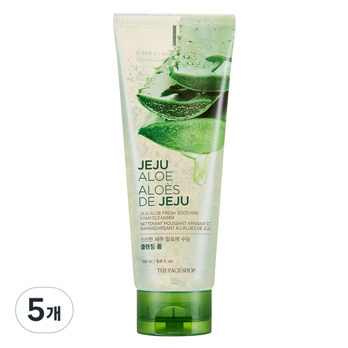 더페이스샵 신선한 제주 알로에 수딩 클렌징 폼, 150ml, 5개