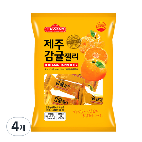 일광제과 제주감귤젤리, 280g, 4개