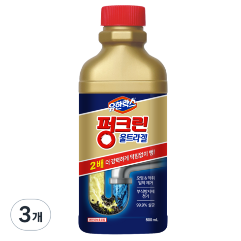 뚜러뻥 - 유한락스 펑크린 울트라겔, 500ml, 3개