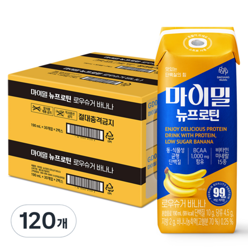 대상웰라이프 뉴프로틴 로우슈거 바나나, 190ml, 120개