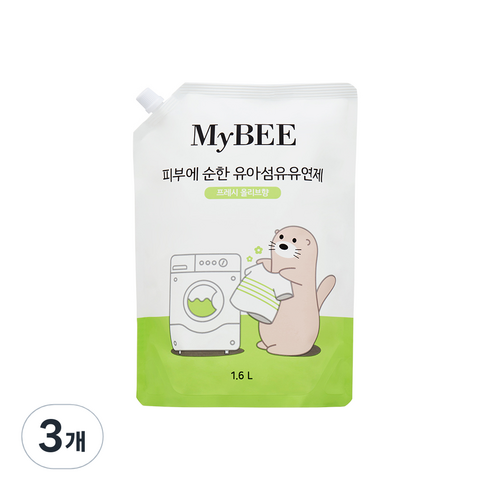 마이비 순한 유아유연제 리필 1600ml, 1.6L, 3개