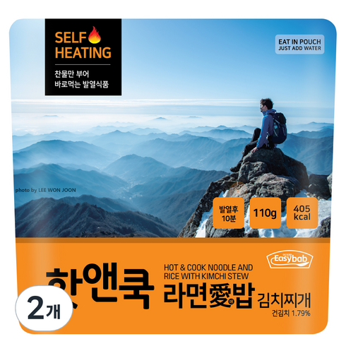 이지밥 핫앤쿡 라면애밥 김치찌개, 110g, 2개
