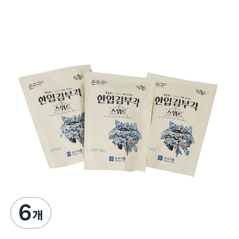 손수식품 손수고 한입 김부각 스위트, 40g, 6개