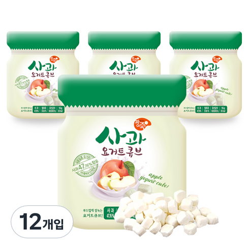 요거트큐브 - 짱죽 요거트큐브, 사과, 16g, 12개