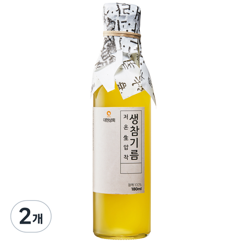 대현상회 저온압착 생참기름, 2개, 180ml