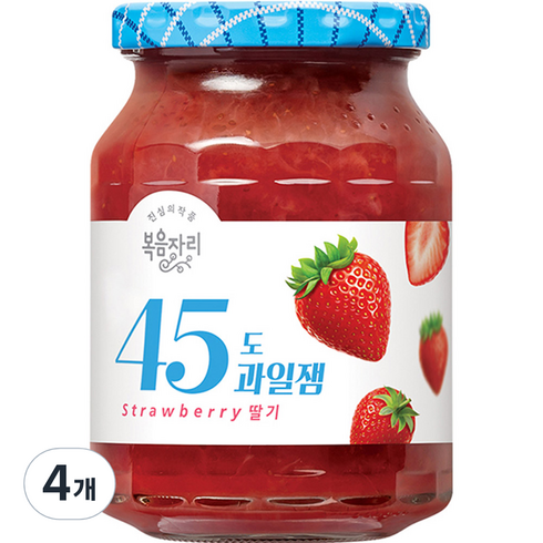 복음자리 45도 과일잼 딸기, 350g, 4개