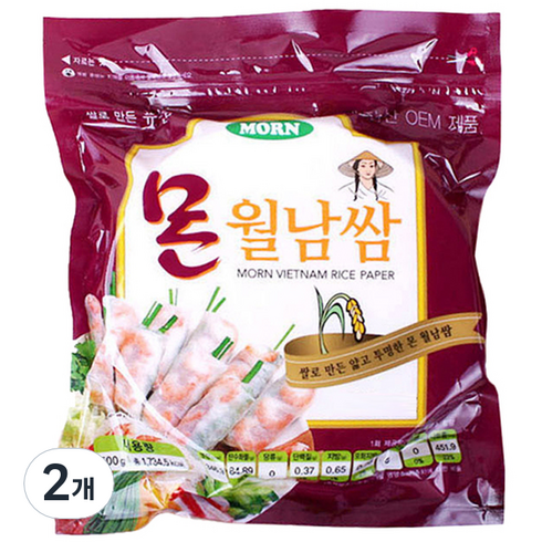 라이스페이퍼 - MORN 월남쌈 원형, 500g, 2개