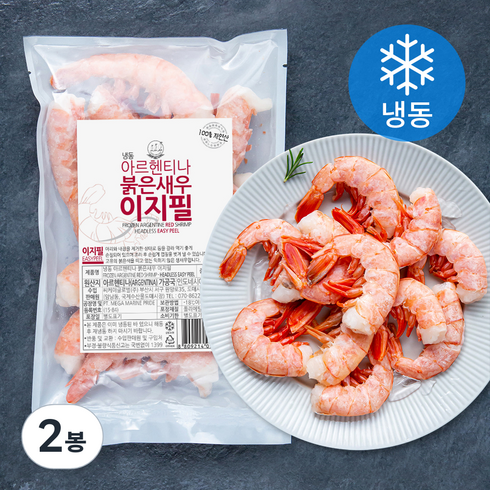 바이킹스워프 아르헨티나 자연산 홍새우  400g x 4팩  - 바다몰 자연산 아르헨티나 붉은새우 이지필 (냉동), 300g(특대), 2봉