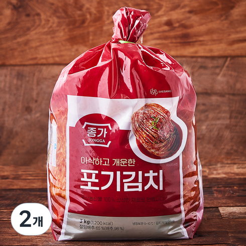 종가 종가집 아삭한포기김치 4.8kg2 총 9.6kg - 대상 종가 아삭하고 개운한 포기김치, 3kg, 2개