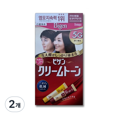비겐크림톤 - 비겐 크림톤 염색제 40g, 5G 진한 밤색, 2개