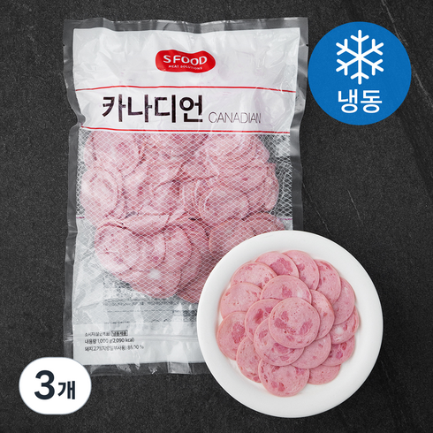 카나디안햄 - 에쓰푸드 카나디언 소시지 (냉동), 1000g, 3개