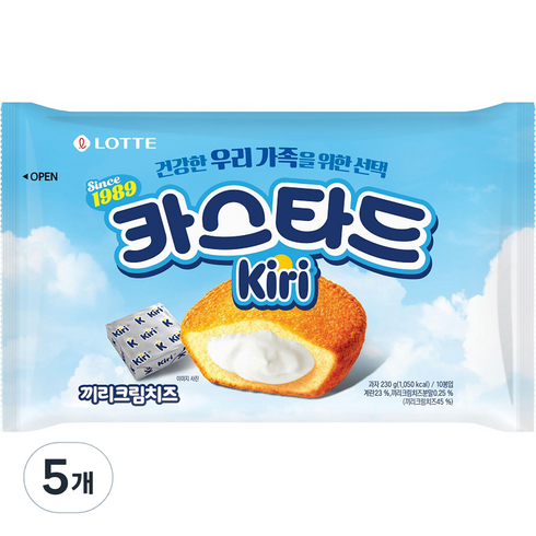 롯데웰푸드 카스타드 끼리크림치즈, 5개, 230g