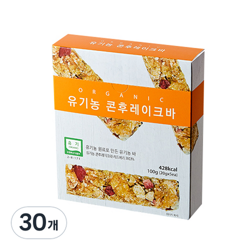 유가원 유기농 콘후레이크바, 20g, 30개