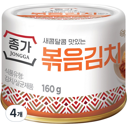 김치캔 - 종가 고소한맛 볶음김치, 160g, 4개