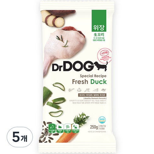 닥터독 위장 오리 사료, 250g, 5개