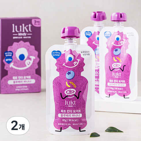 LUKT 킨디 요거트 블루베리 바나나 3개입, 255g, 2개