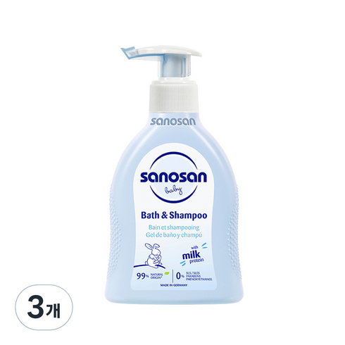 사노산 2.0 베이비 바스앤샴푸, 200ml, 3개
