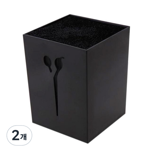 가위 핀셋 엠보대 꽂이 정리함, 블랙, 2개