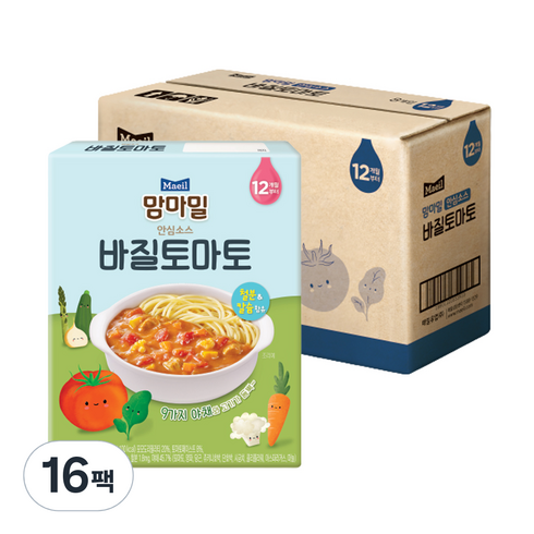 맘마밀 안심소스 바질토마토 2p, 160g, 16개