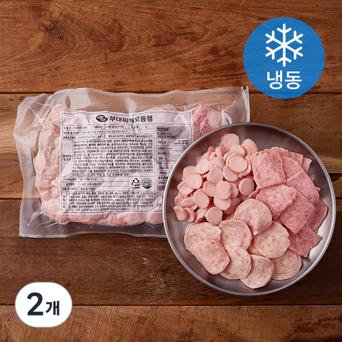 부대찌개모듬햄 - 웰쿠스 부대찌개 모듬햄 (냉동), 1kg, 2개
