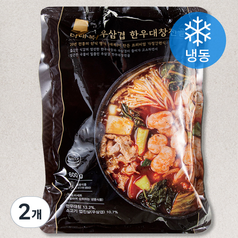 더대복 우삼겹 한우대창전골 밀키트 (냉동), 600g, 2개