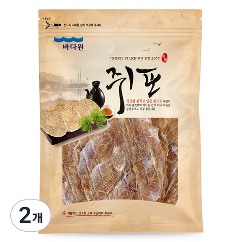 쥐포 - 바다원 쫄깃쫄깃 대왕 쥐포, 500g, 2개